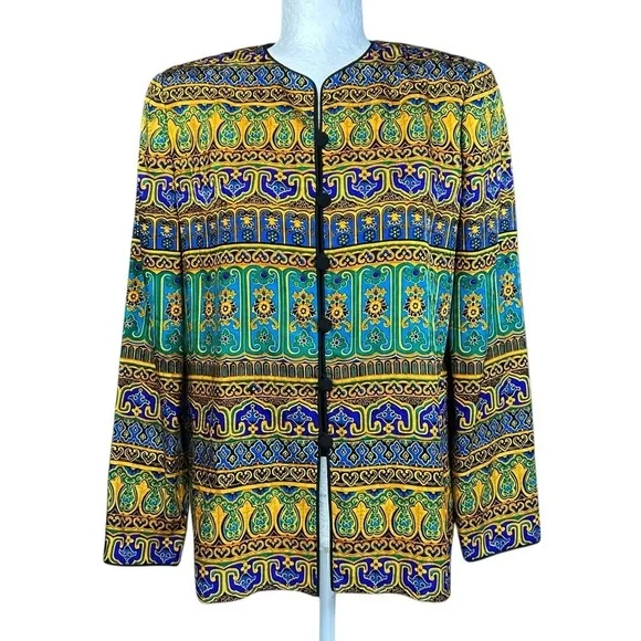 Vintage Adrianna Papell Silk Top 6 Evening Party Hoilday Vibrant Okd Money - Picture 2 of 10